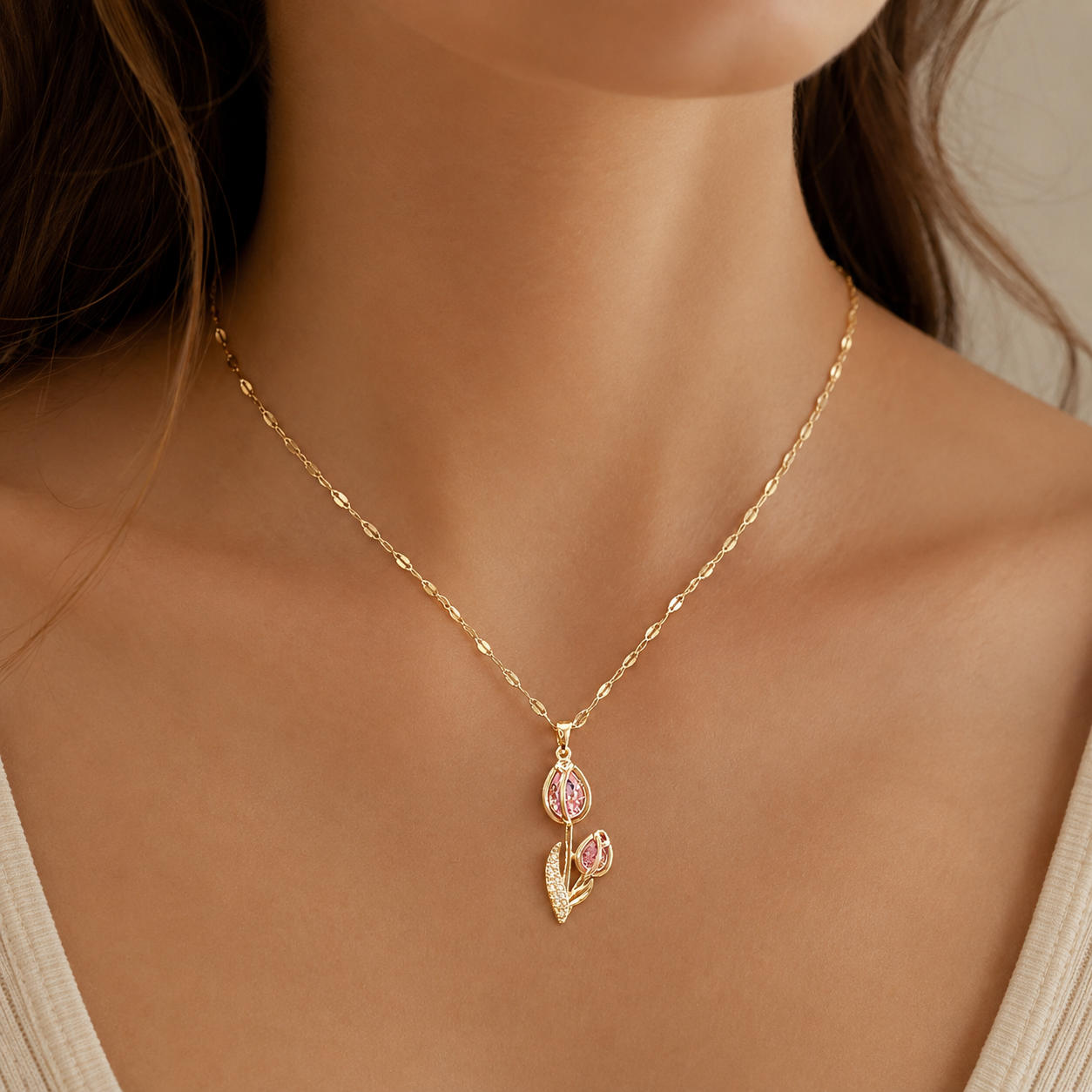 Collier “Éveil Rosé”